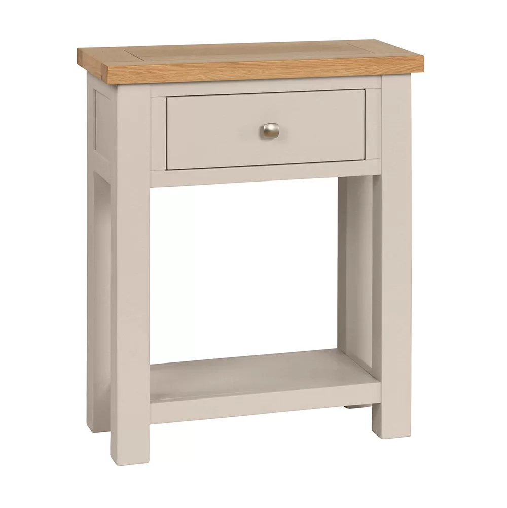 Maiden Oak Painted Small Console w 1 Drw and Shelf