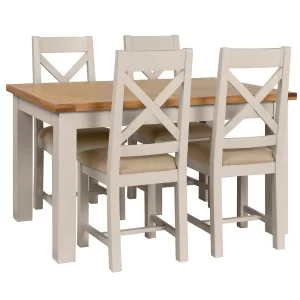 Maiden Oak Extending Table and x4 Cross Back Chairs Set