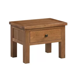 Maiden Oak Rustic Side Table with Drawer