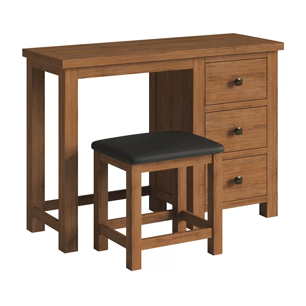 Maiden Oak Rustic Dressing Table and Stool