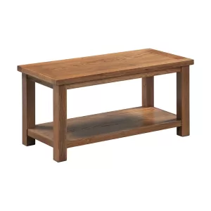 Maiden Oak Rustic Large Coffee Table with Shelf