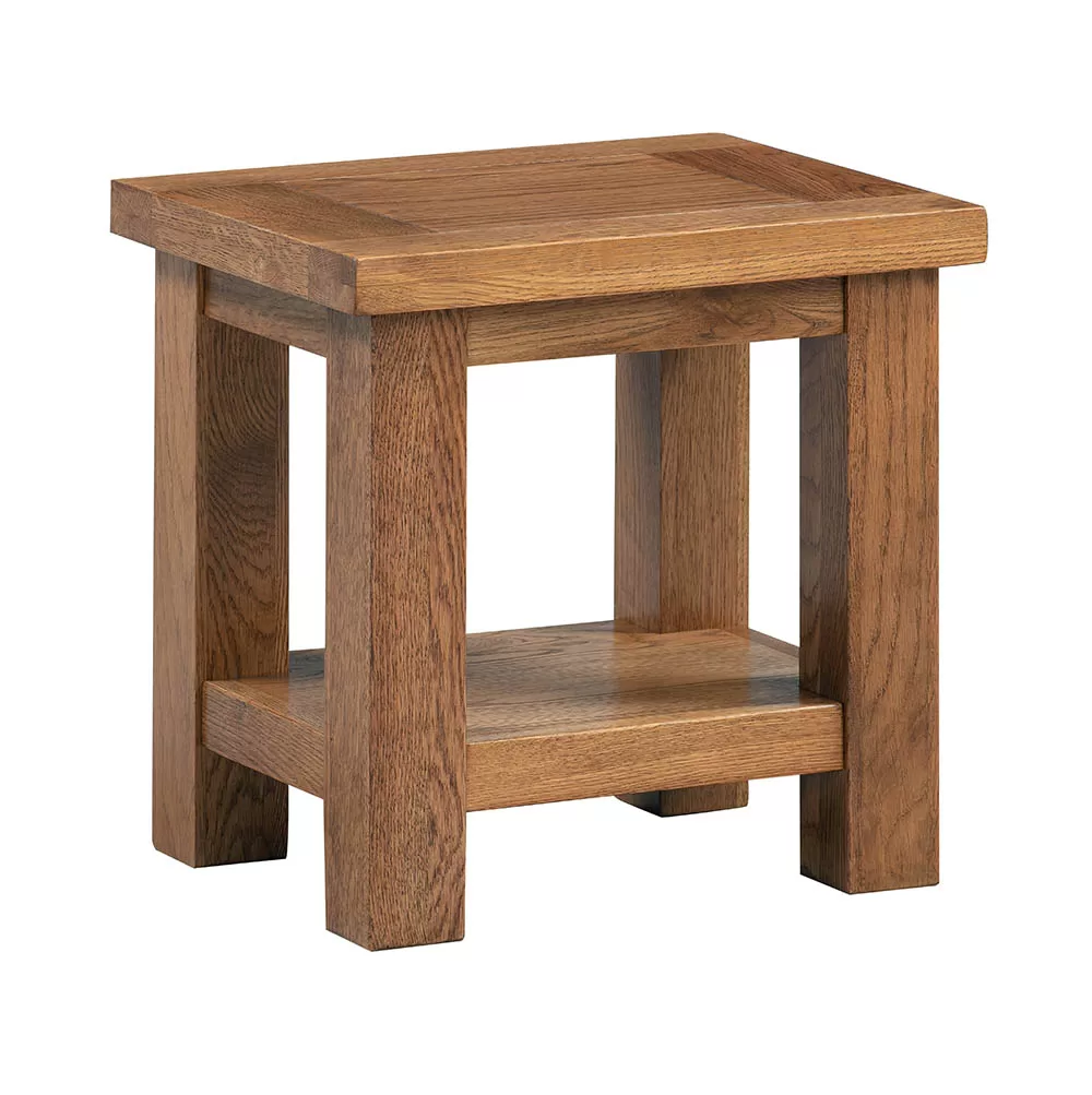 Maiden Oak Rustic Lamp Table