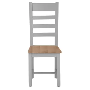 Eddington Grey Ladder Back Chair Wooden Seat