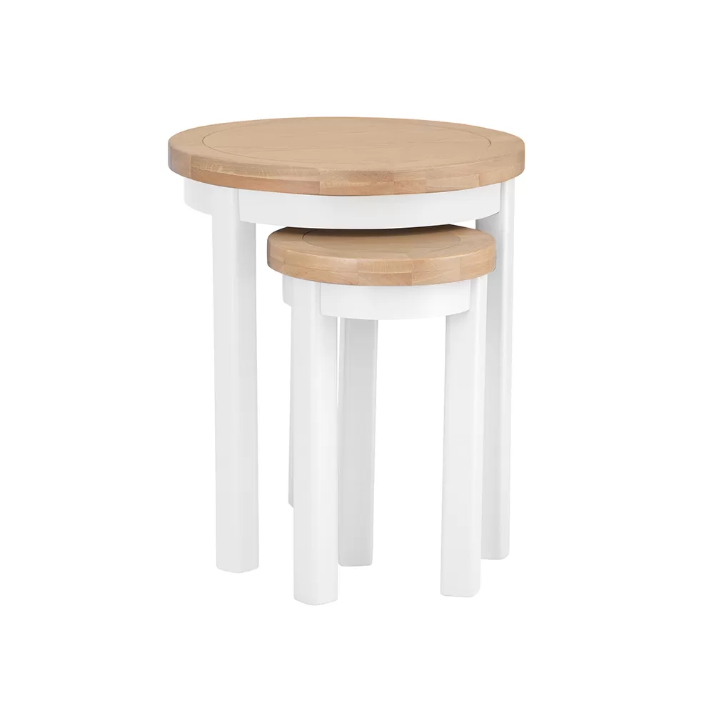 Eddington White Round Nest Of 2 Tables