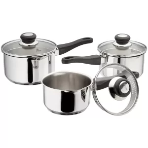 Judge 3pc Draining Lid Saucepan Set