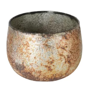 Medium Glass Distressed Effect Candle Holder