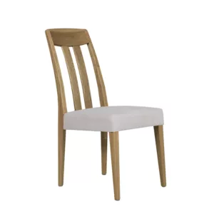 Millie Oak Slat Back Dining Chair - Natural Seat