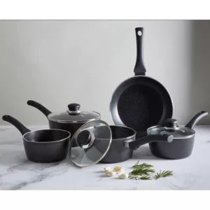 Simply Home 5 Piece Cookware Set Black Marble