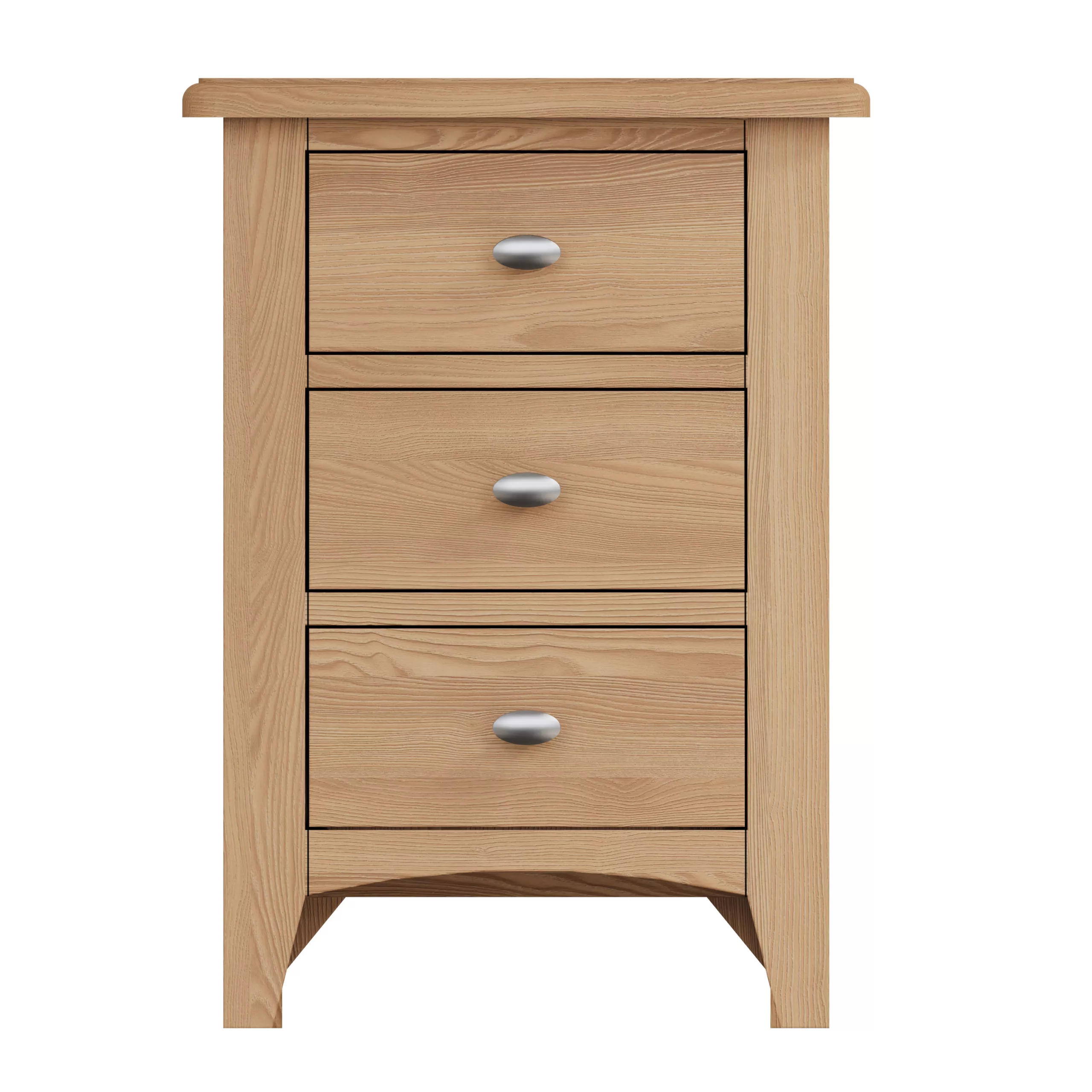 Hurstley Oak 3 Drawer Bedside