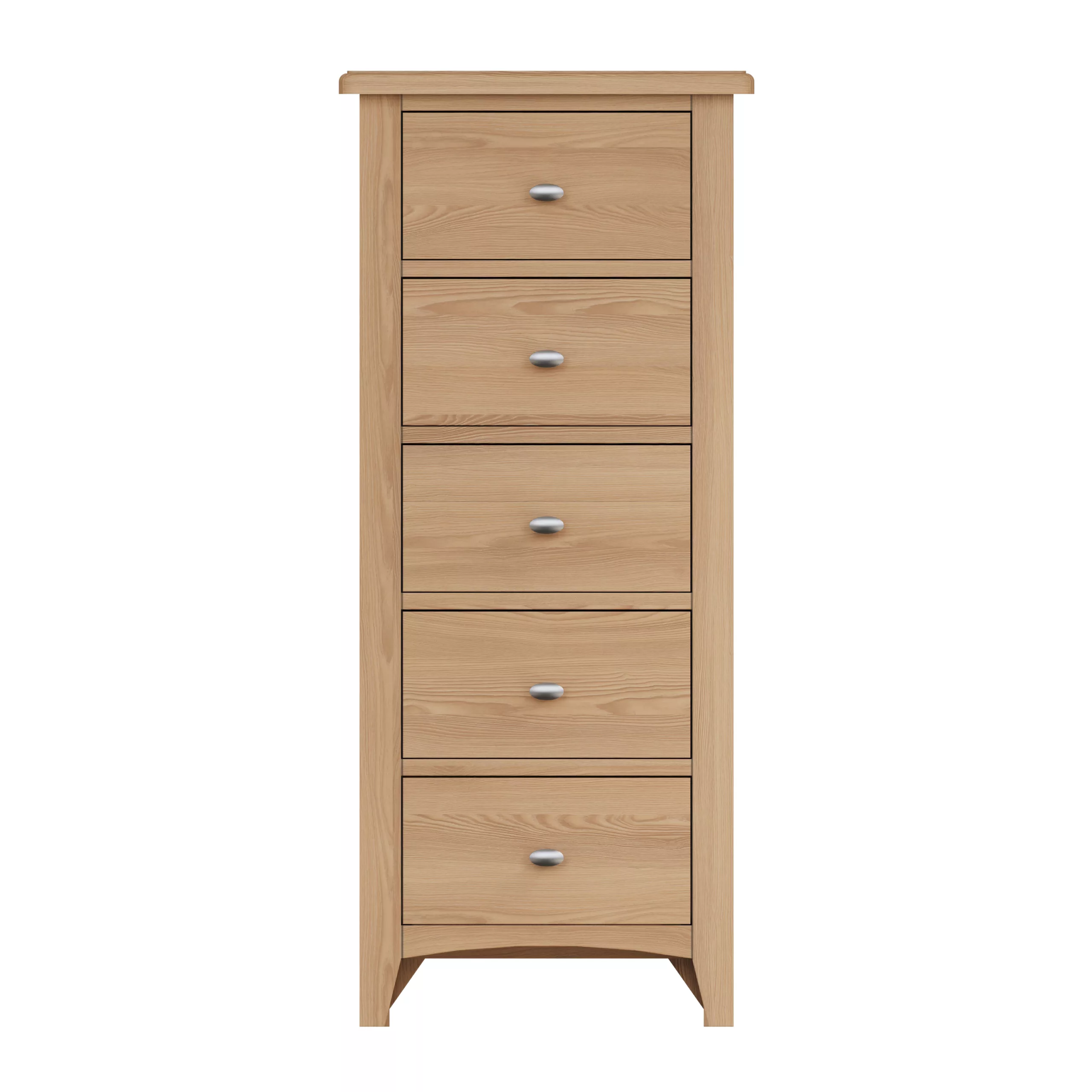 Hurstley Oak 5 Drawer Narrow Chest