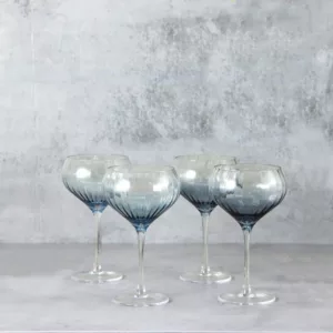 Simply Home Champagne Coupe Glasses - Gatsby Blue (set of 4)
