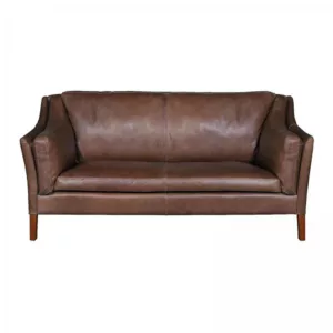Madison Compact Leather 2 Seater Sofa - Espresso