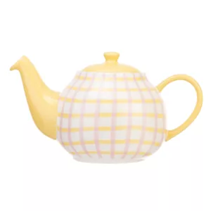 Gingham 6 Cup Pink Teapot