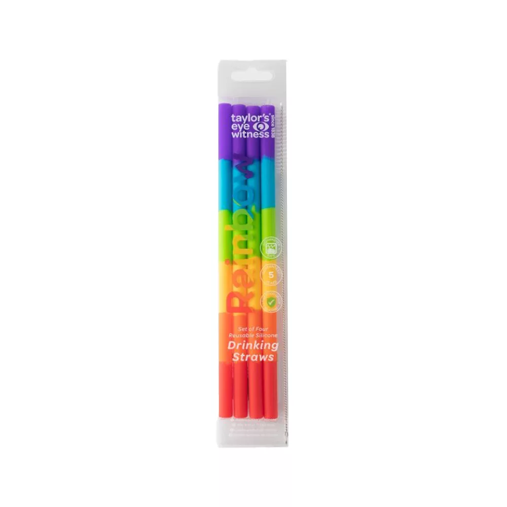 Taylor's Eye Witness Rainbow Silicone Straws 25cm