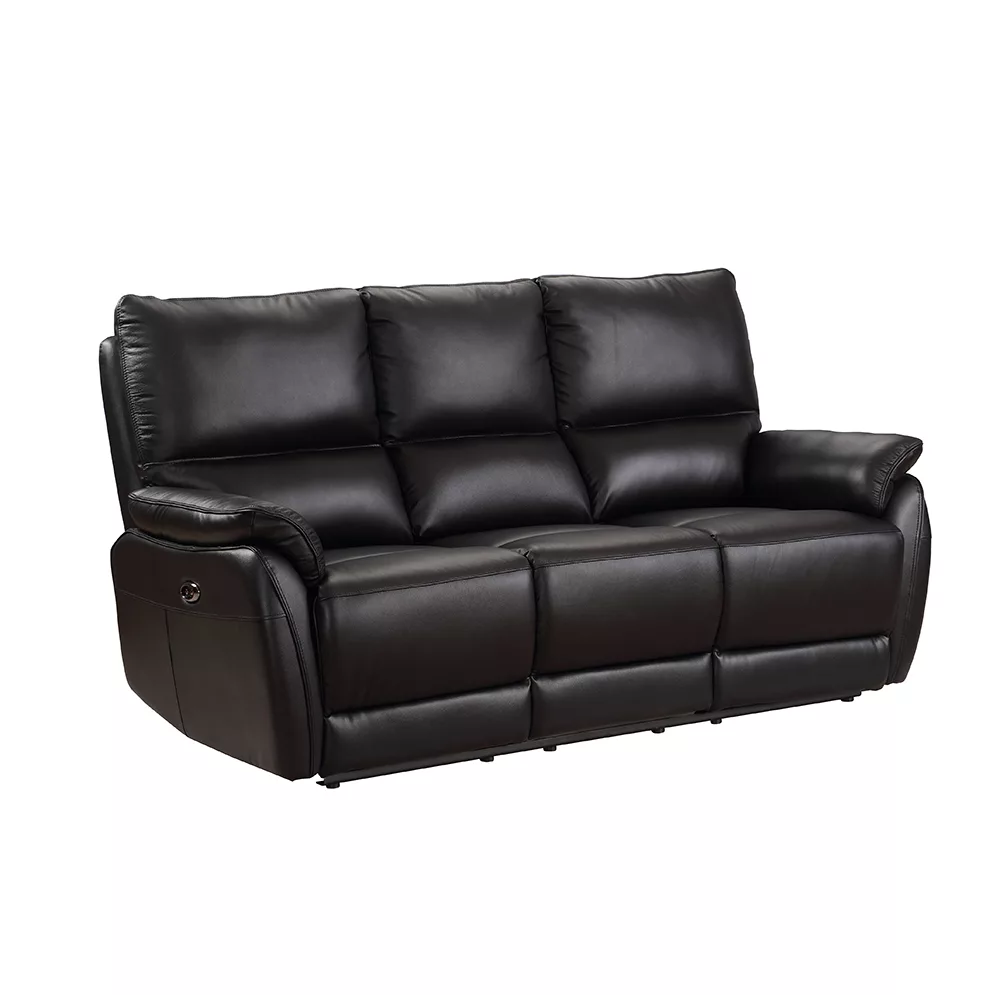 Ethan 3 Seater Power Recliner - Black 