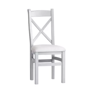 Eddington Grey Cross Back Chair Fabric Seat