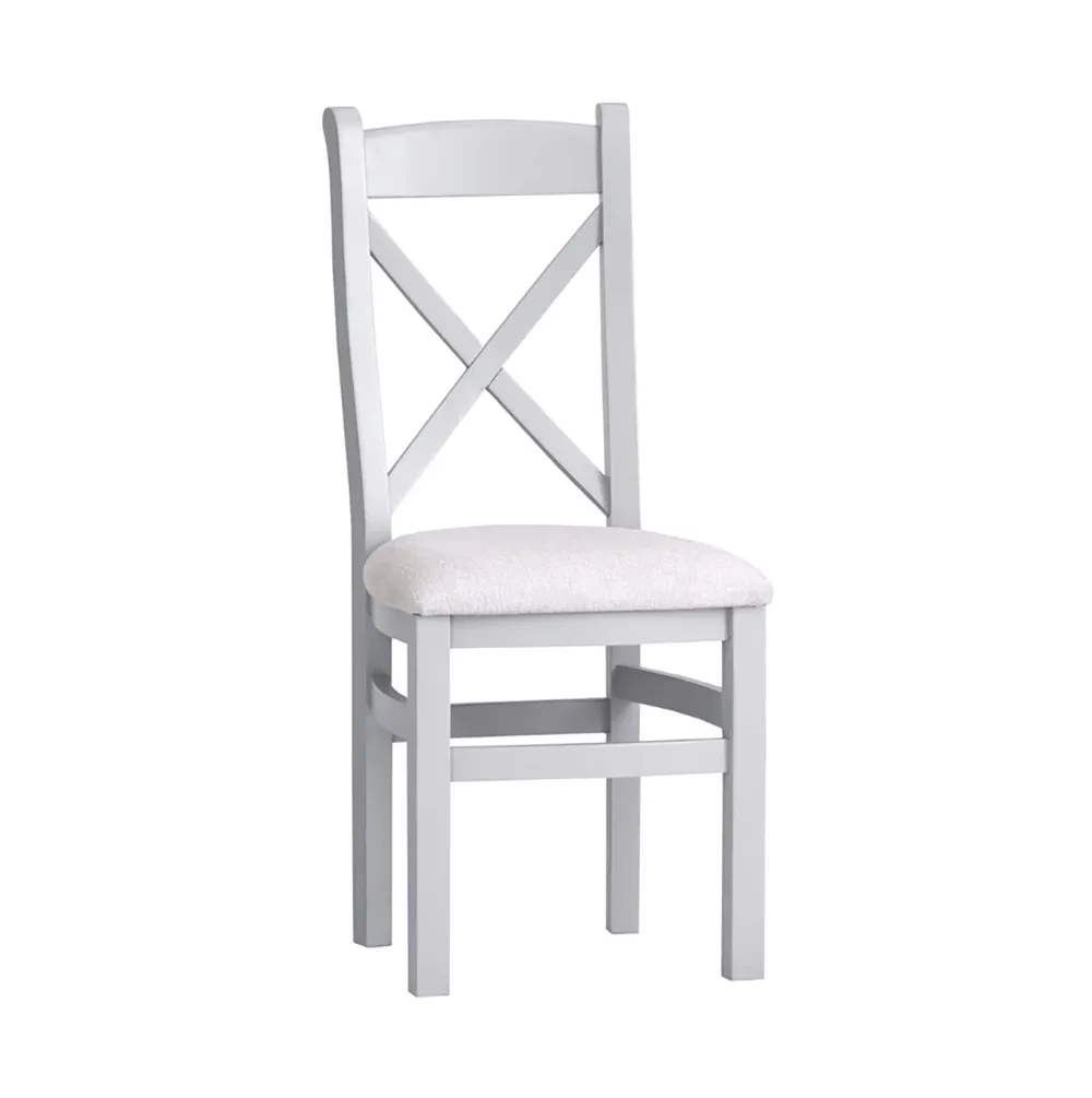 Eddington Grey Cross Back Chair Fabric Seat
