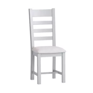 Eddington Grey Ladder Back Chair Fabric Seat