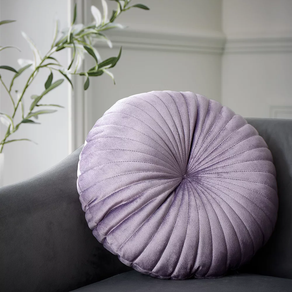 Catherine Lansfield Round 40 x 40 Lilac Cushion