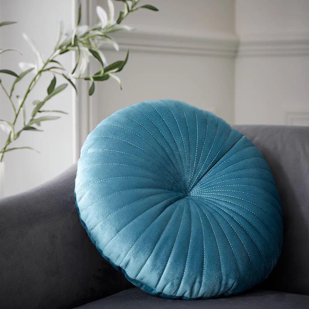 Catherine Lansfield Round 40 x 40 Cushion Teal