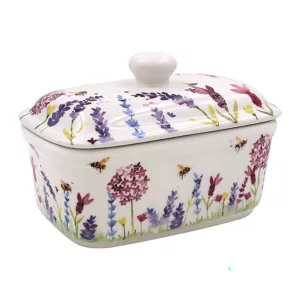 Leonardo Collection Lavender and Bees Butter Dish