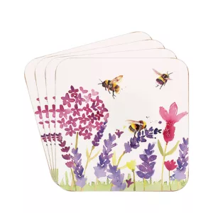 Leonardo Collection Lavender and Bees Coasters Set of 4