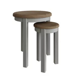 Heritage Grey Round Nest of 2 Tables