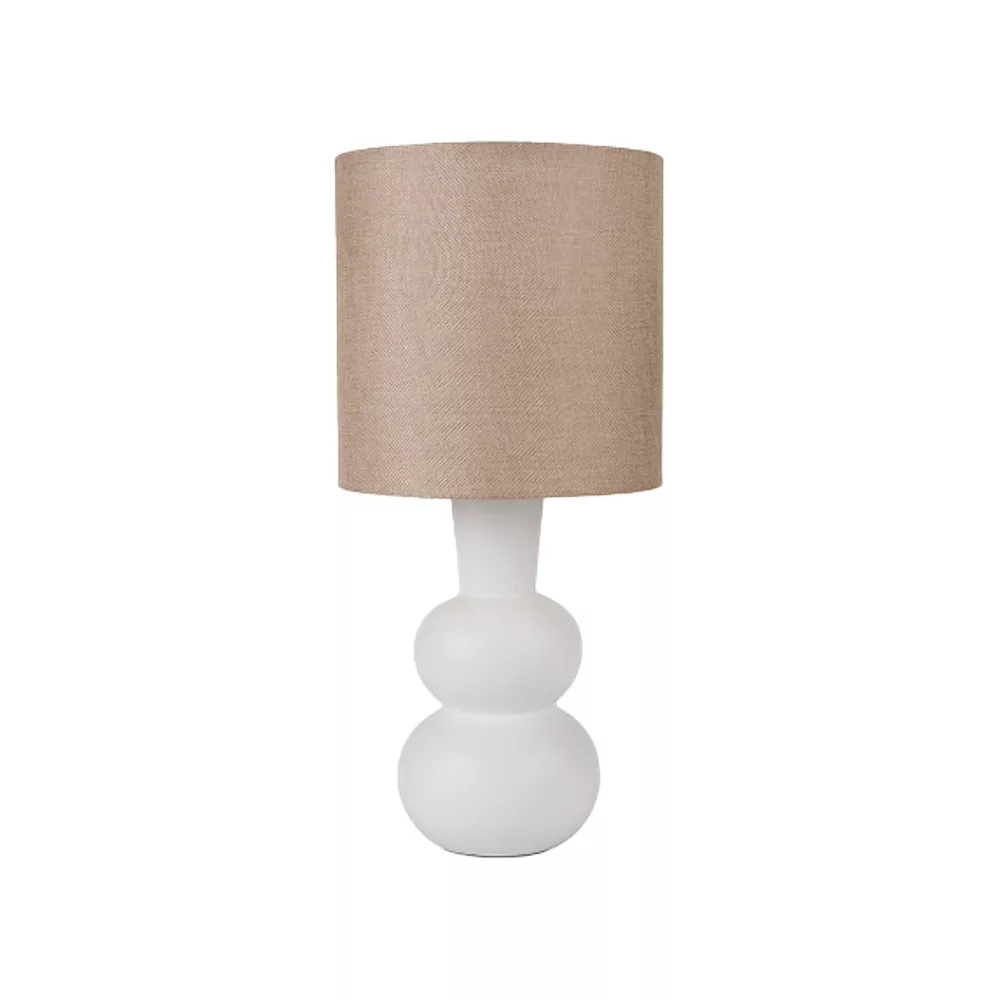 Aaliyah White Curved Bottle Ceramic Table Lamp