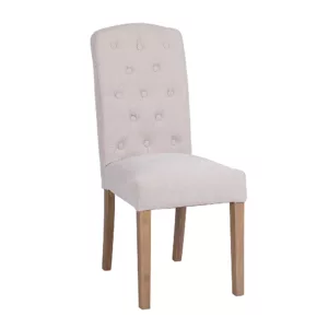 Button Back Dining Chair - Natural