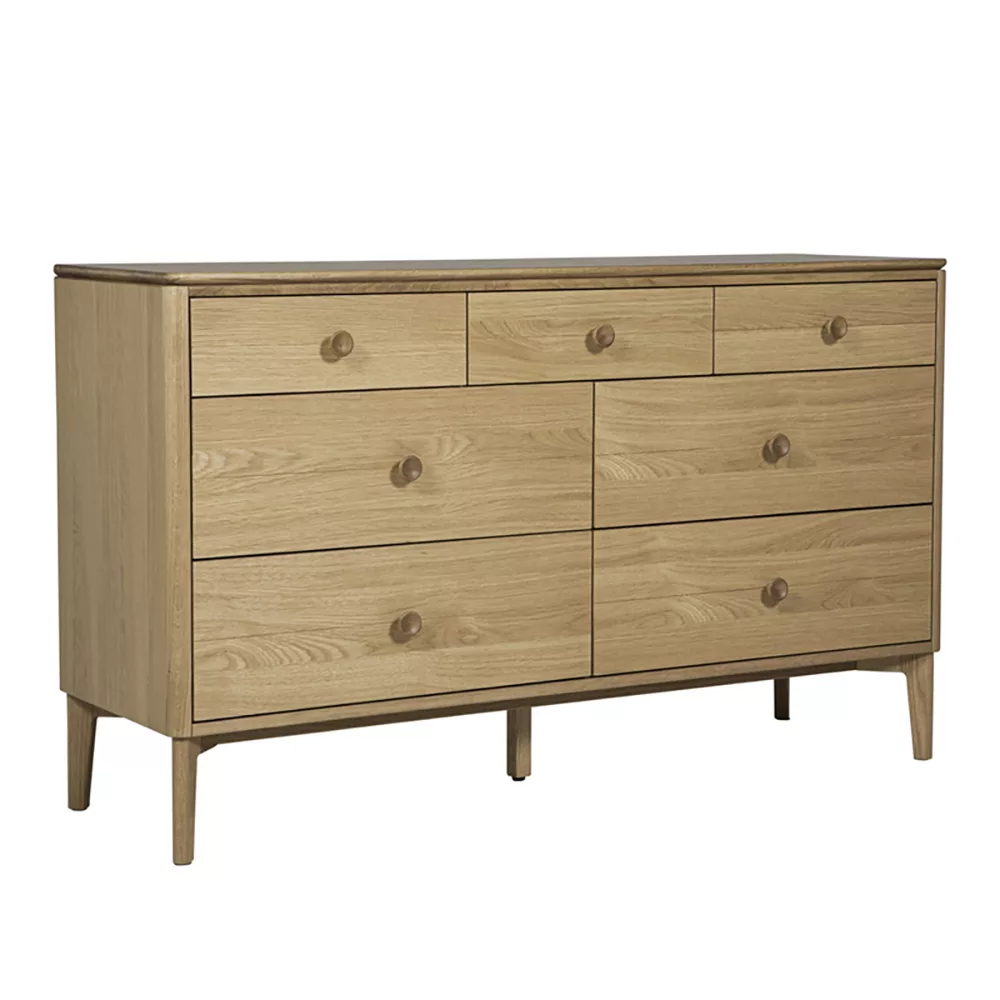 Millie Oak 7 Drawer Wide Chest