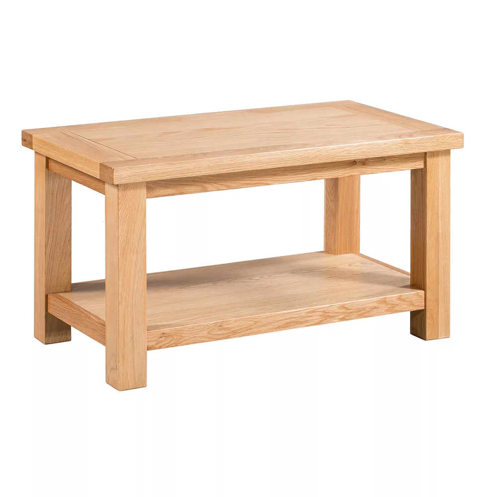 Maiden Oak Small Coffee Table with Shelf