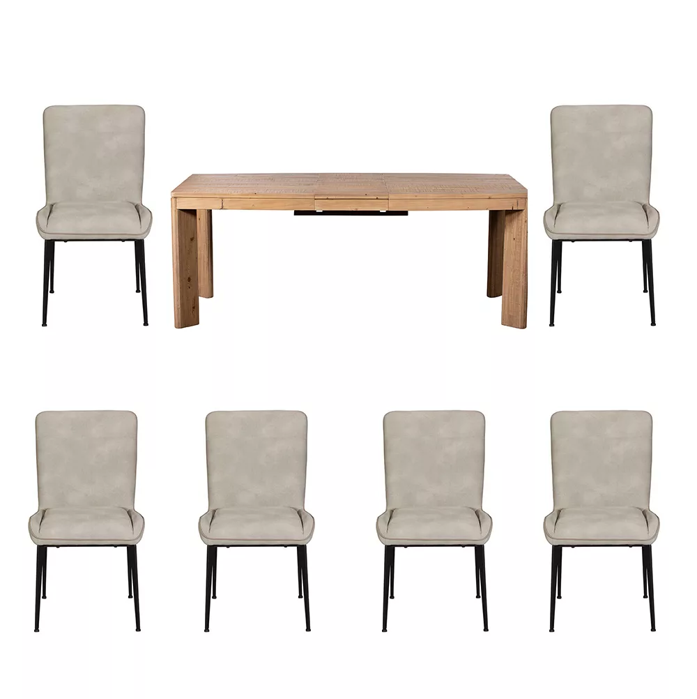 Tiverton Ext Dining Table & 6x Rebecca Misty Chairs