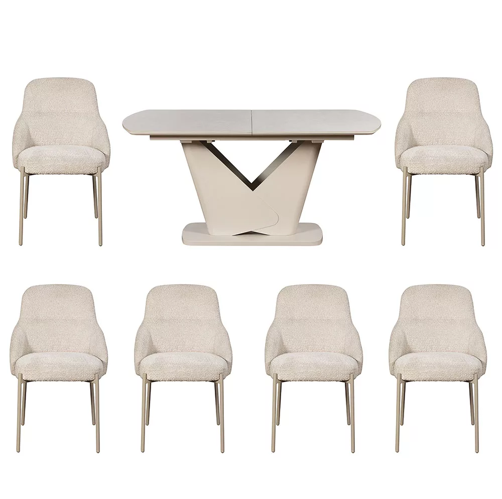 Quistello Extending Dining Table & 6x Chairs Set