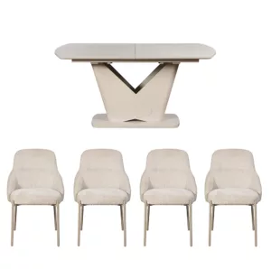 Quistello Extending Dining Table & 4x Chairs Set