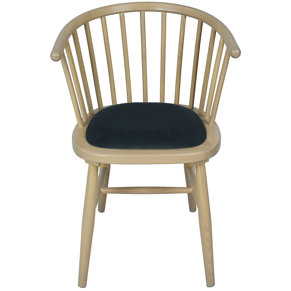Baxter Upholstered Dining Carver Chair Dark Grey