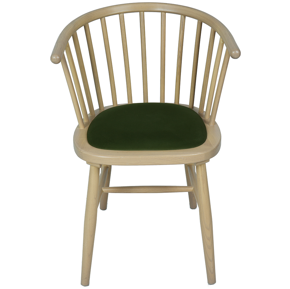 Baxter Upholstered Dining Carver Chair Green