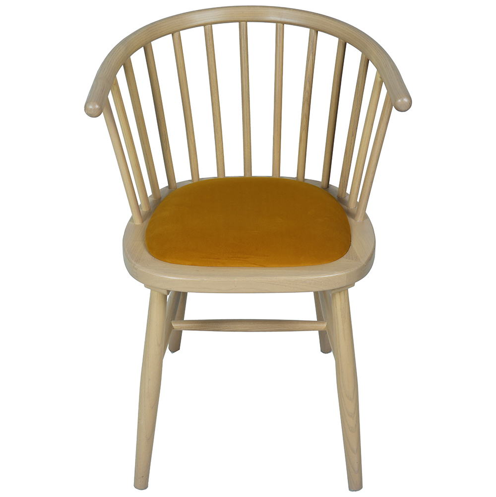 Baxter Upholstered Dining Carver Chair Mustard