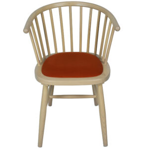 Baxter Upholstered Dining Carver Chair Rust