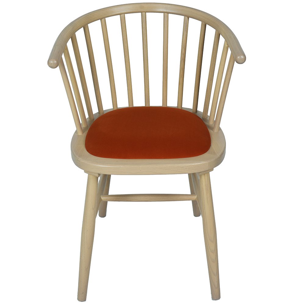 Baxter Upholstered Dining Carver Chair Rust