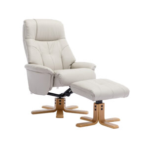 Dublin Chair & Stool - Mushroom Plush (Faux Leather)