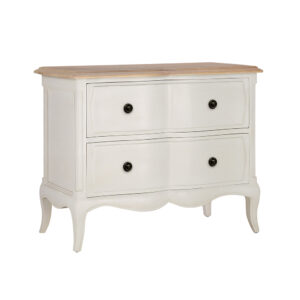 Willis & Gambier Amelie 2 Drawer Wide Bedside - AME2BSWHT