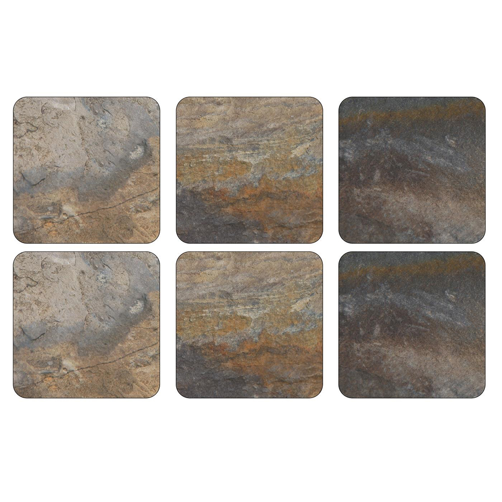 Pimpernel Earth Slate Coasters Set of 6