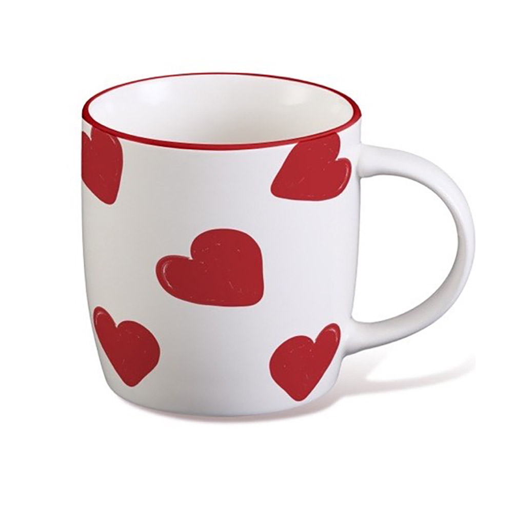 Simply Home Red Heart on White Mug