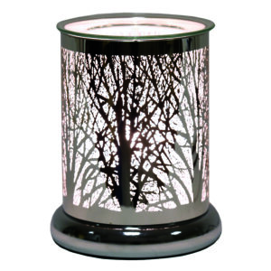 Electric Wax Melter Touch - Silver Silhouette Forest 17cm