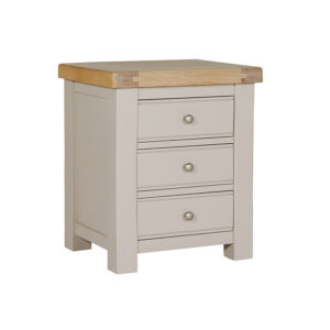 Danesbury Taupe 3 Drawer Bedside Table