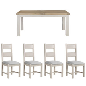 Danesbury Taupe Extending Table & 4 Fabric Chairs Set
