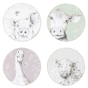 Fieldview Farm Round Coasters Set of 4