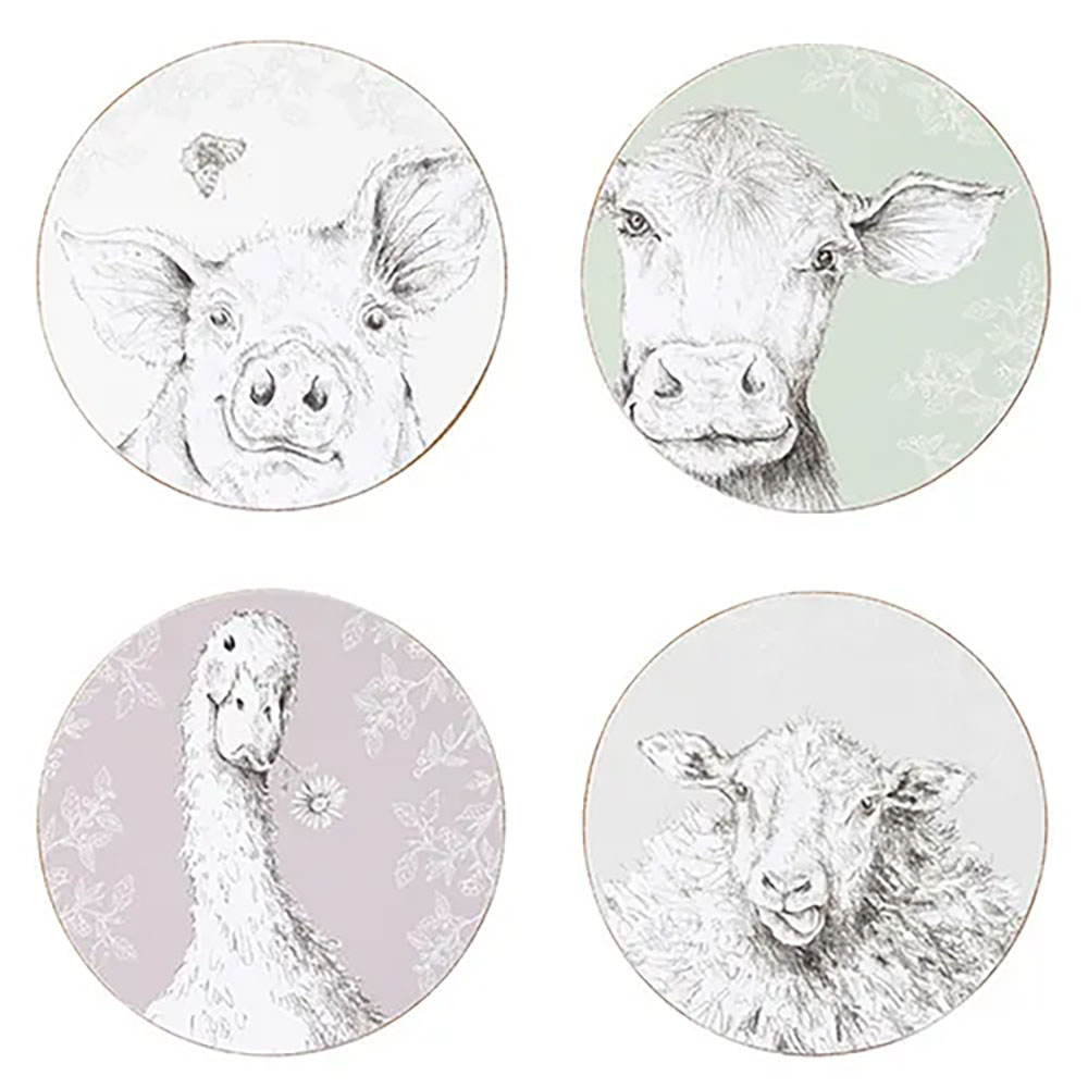 Fieldview Farm Round Coasters Set of 4