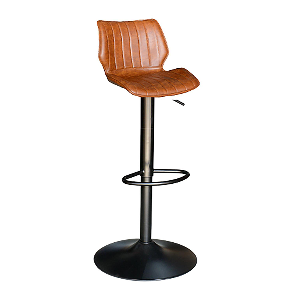 Aston Pair of Gas Lift Bar Stools - Tan 