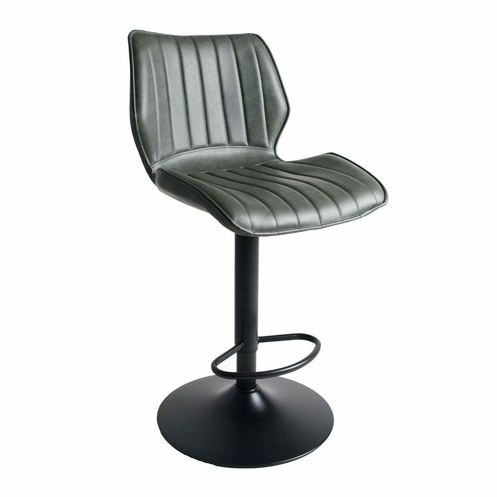 Aston Pair of Gas Lift Bar Stools - Forest Green